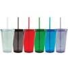 BPA-Free Double Wall Acrylic Tumbler with Lid and Straw, Resuable