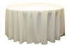 120 in. Round Polyester Tablecloth Ivory