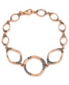 Add some glitter and glam to your look. Genevieve & Grace's pretty hammered circle link bracelet features sparkling marcasite in 18k rose gold over sterling silver. Approximate length: 7 inches.