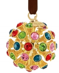 Out of this world, the Crystal Orbit ornament from kate spade new york dazzles with brilliant gold plating and glamorous crystal gems.