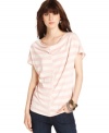 Casual cool: Seaside-inspired stripes adorn this top from DKNY Jeans for a fresh take on everyday style.