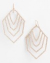 VINCE CAMUTO EARRINGS Rose Gold Chevron Large Hoops with Pave Encrusted Crystals