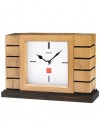 Bulova Frank Lloyd Wright Usonian II Mantel Clock Natural Finish Walnut Base