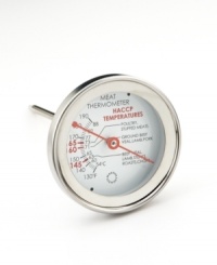 Is the meat cooked just right? Does it need more time? You'll never have to play this guessing game again with this meat thermometer. The precision dial displays the meat's exact temperature for luscious steaks and chops cooked to perfection. Limited lifetime warranty.