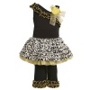 Bonnie Jean Little Girls 6X Black Yellow Animal Print Spring Outfit