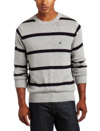 Nautica Men's Crew Neck All Over Stripe Sweater