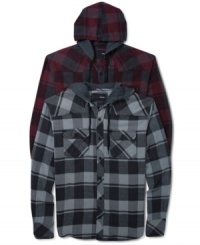 Everything you love about your favorite hoodie and your favorite plaid flannel come together to make this cool Hurley shirt.