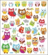 Multi-Colored Stickers-Wide Eyed Owls