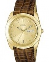 Citizen Men's BM8002-01P Eco-Drive Gold-Tone Leather Watch