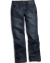 GUESS Kids Boys Big Boy Lincoln Fit Jeans with Faux-Leat, MEDIUM STONE (10)