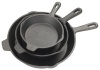 Bayou Classic 7403, 3-Piece Cast Iron Skillet Set, 6, 8, 10