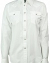 LRL Lauren Jeans Co Women's Western Button Down Shirt XS White [Apparel]