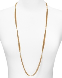 Master the casual-glam mix with this Melinda Maria multi chain necklace, carefully crafted of 14-karat gold plate with a smattering of delicate stone stations.