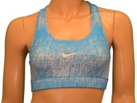 NIKE Women's Pro Combat Compression Dri-Fit Training Sports Bra-Blue/Gray