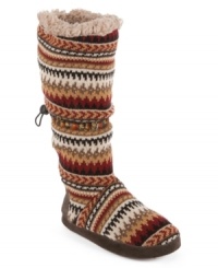 Get the lodge look right down to your feet with the Tina booties from Muk Luks. A faux-fur lining, as well as quilt-like patterns, will make you feel like you're relaxing in front of a warm fire.