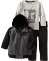 Kenneth Cole Boys 2-7 Pleather Jacket 3 Piece Pant Set