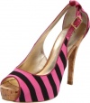 Guess Women's Hondola Peep-Toe Pump,Pink Multi,8.5 M US