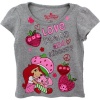 Strawberry Shortcake Love, Peace & Kittens Grey T-Shirt 2T-4T