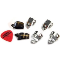 National Finger Picks 4 Finger & 2 Black Thumb Picks Banjo Bluegrass - Medium