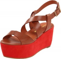 Pour La Victoire Women's Noele Platform Sandal, Cognac/Red, 9 M US