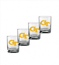 NCAA Georgia Tech Yellow Jackets Set of 4 Double Old Fashioned Glasses, 14-Ounce