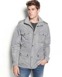 A classic gets a modern upgrade with this anorak jacket from Kenneth Cole Reaction.