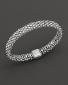 A classic oval rope bracelet with sterling silver Caviar™ beading and a box clasp with logo crest. Designed by Lagos.