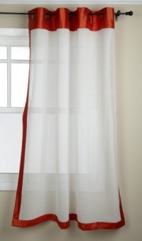 Stylemaster Soho 55 by 95-Inch Sheer Grommet Panel with Faux Silk Border, Mandarin