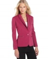 Lend structured style to your fall looks with Elementz' petite blazer, accented by faux leather trim.