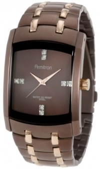 Armitron Men's 20/4507BNRG Swarovski Crystal Dial Brown Ion-Plated and Rosegold-Tone Bracelet Watch