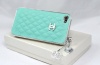 Designer inspired Set - 3.5mm Anti dust Ear Cap Dock Plug - White,Leather iPhone 4 4S case - iStore-Green/Blue