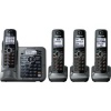 Panasonic KX-TG7644M DECT 6.0 Link-to-Cell via Bluetooth Cordless Phone with Answering System, Metallic Gray, 4 Handsets