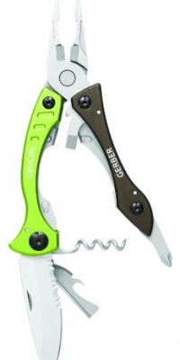 Gerber 31-000620 Crucial Tool with Corkscrew, Green