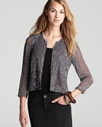 Bring a touch of sparkle to your wardrobe neutrals with this beautifully beaded Parker jacket--an instant, effortless addition to take you from day to night.