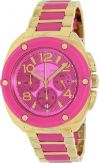 Michael Kors Watch Women's Chronograph Tribeca Pink Silicone and Gold Tone Stainless Steel MK5745