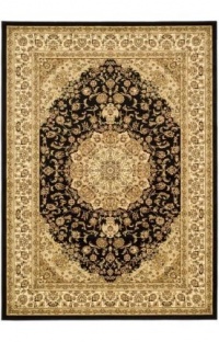 Safavieh Lyndhurst Collection LNH222A Black and Ivory Area Rug, 3-Feet 3-Inch by 5-Feet 3-Inch