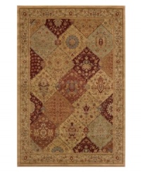 A bold burgundy patchwork of traditional Persian designs gives this Momeni area rug a timelessly sophisticated look. Drop-stitched polypropylene creates a highly durable pile while maintaining luxurious texture and depth.