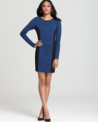 Laundry by Shelli Segal's paneled ponte dress lends a futuristic look in a two-tone colorway.