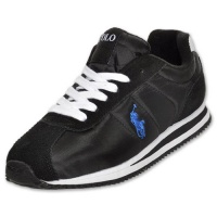 Polo Ralph Lauren Runner Lace Big Kids Shoes [94470] Black/Royal Boys Shoes 94470-6