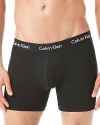 Strengthen your collection of everyday essentials with two quality boxer briefs from Calvin Klein, crafted in breathable cotton with a bit of stretch for the perfect fit.