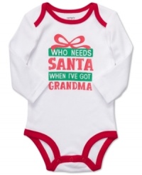 Give grandma props when you put him in this adorable Christmas-inspired bodysuit from Carter's.