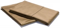 Pinzon Hemstitch 400-Thread-Count Egyptian Cotton Sateen Standard Pillowcase, Set of 2, Chestnut