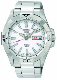 Seiko Men's SNZH09 Seiko 5 Automatic White Dial Stainless-Steel Bracelet Watch