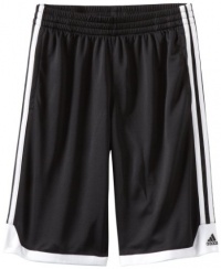 adidas Boys 8-20 Youth Key Item Short, Black/White, Small