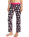 Hello Kitty Juniors Hk Loves Me Rib Waist Printed Sleep Pant, Black, Medium