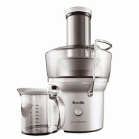 This compact design packs all of the punch that you expect from a Breville juice extractor in a small footprint to conserve countertop space. With a powerful two-speed motor and filter and cutter systems, it easily juices large pineapple chunks with the rind on. Load a whole apple through the feed tube - it will juice it in seconds! All parts are top-rack dishwasher safe.