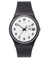 Forever in style: a classic Swatch watch in black and white from the Once Again collection.