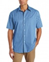 Van Heusen Men's Short Sleeve Classic Striped Button Down