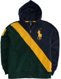 Polo Ralph Lauren Boys Banner Fleece Hoodie (Small (8), French Navy)