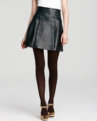 Our flirty leather Nanette Lepore skirt arrives on the scene to steal the thunder from your little black dress.